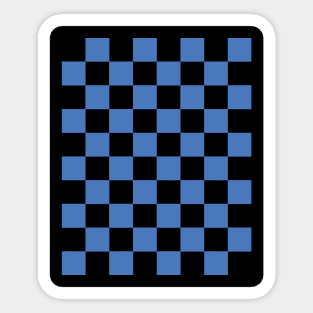 Maya Blue and Black Chessboard Pattern Sticker